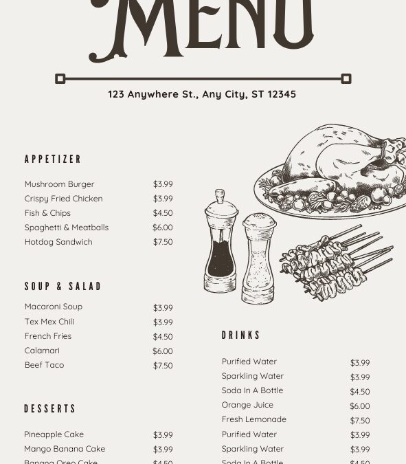 Menu Three